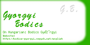 gyorgyi bodics business card